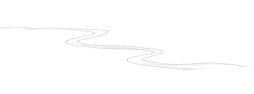 Thin, hand-drawn grey line gently zigzagging