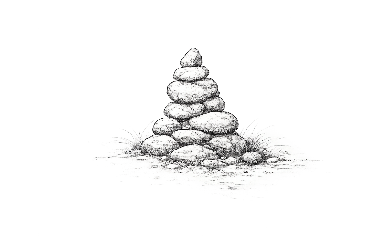 A winding path marked by a cairn