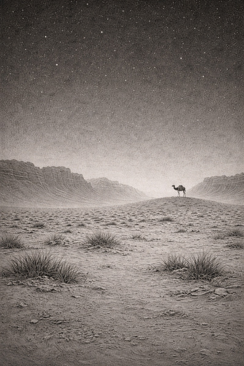 Illustration accompanying the travel piece 'The Space Between Stars'